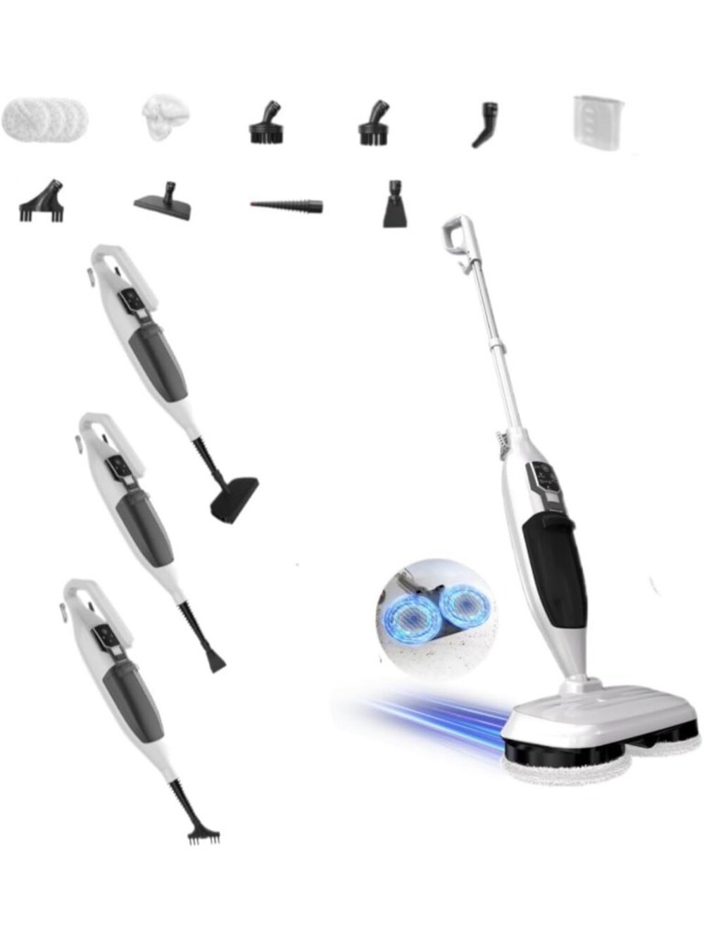 300°F Steam Mop & Scrub Cleaner with 13 Accessories for Deep Cleaning Floors